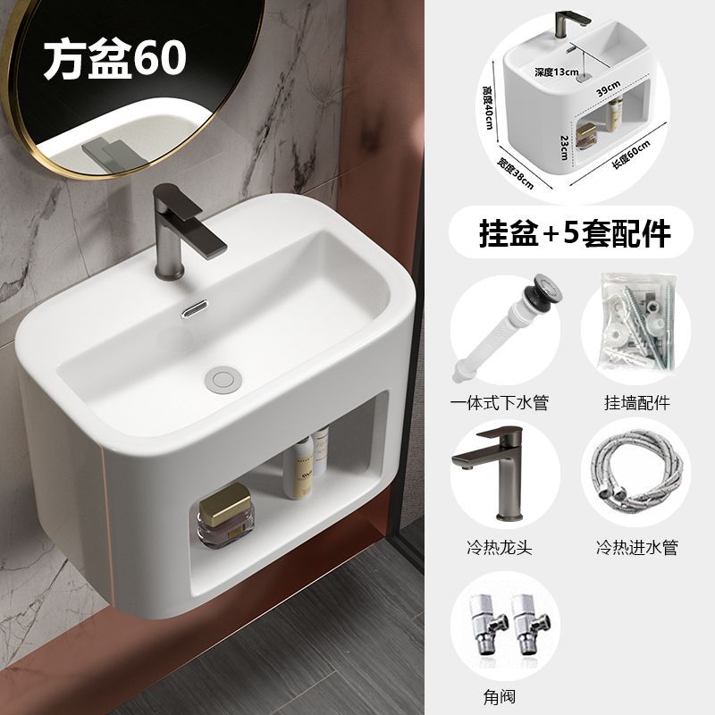 Crema de viento colgante tipo pared lavabo cerámico elíptico lavabo