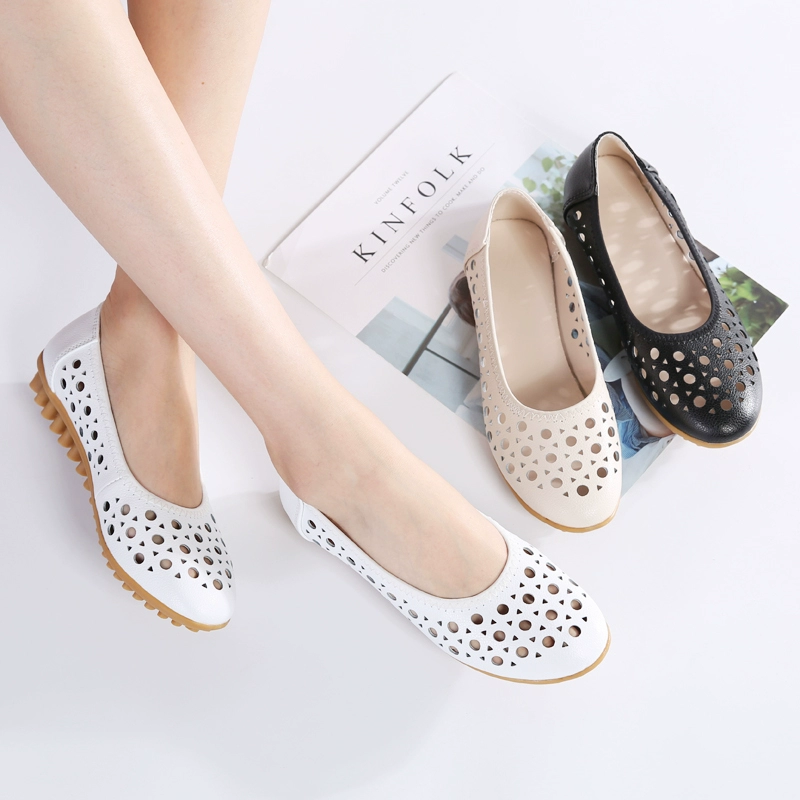 Обувь Doudou, женская летняя обувь для медсестер, туфли с полыми отверстиями, женские сандалии для мам, обувь для беременных на мягкой подошве