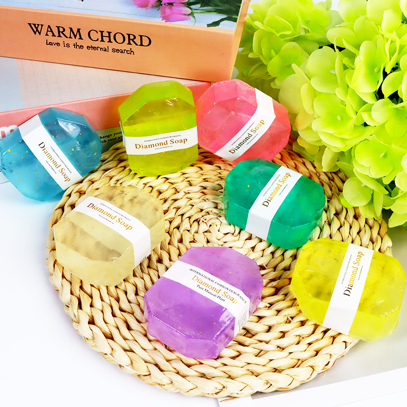 跨境现货宝石皂soap伴手礼金箔皂钻石皂沐浴爱心皂手工皂热销批发