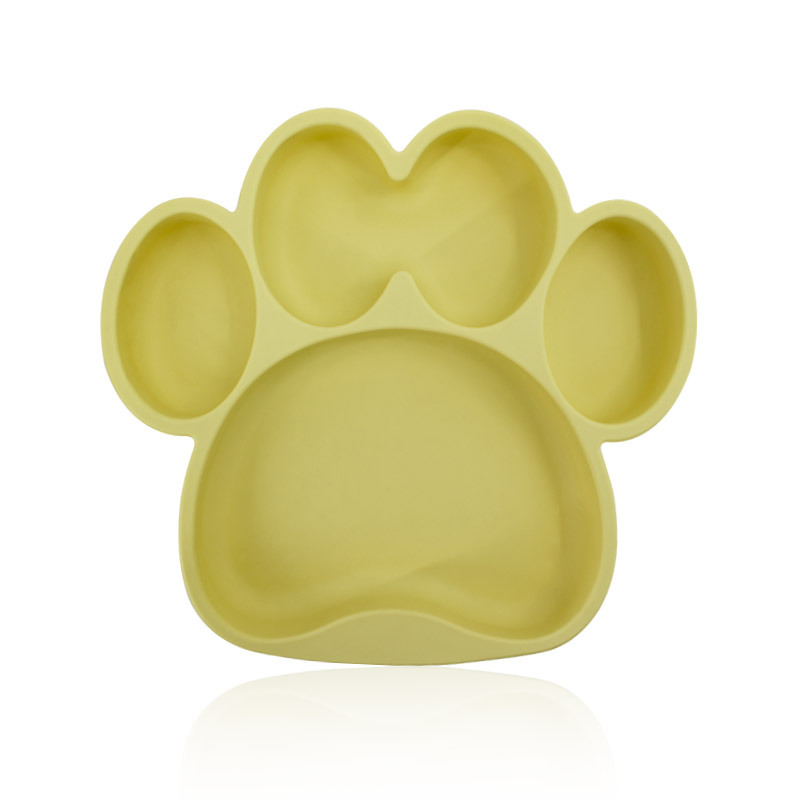 Spot para niños pata de oso tazón de ventosa de silicona bebé anti-caída placa de comedor de silicona de grado alimenticio para bebés