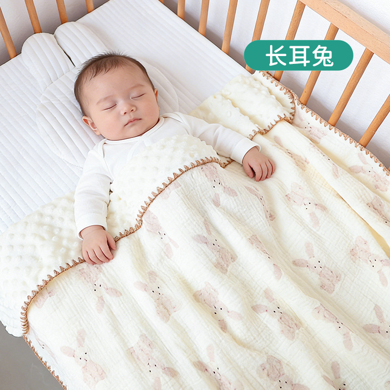 Venta al por mayor de dibujos animados Cuatro Estaciones edredón de bebé crepe manta de frijol recién nacido niños kindergarten edredón de bebé