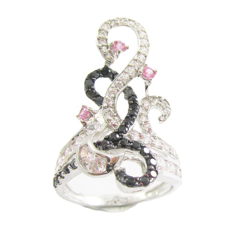 Estilo De Moda Serpiente Plata Esterlina Enchapado Embutido Circón Anillos display picture 24