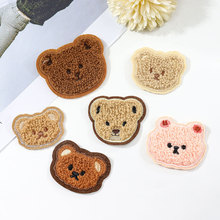 可爱小熊系列多色毛绒小熊头布贴 DIY贴饰 儿童服装玩具抱枕装饰