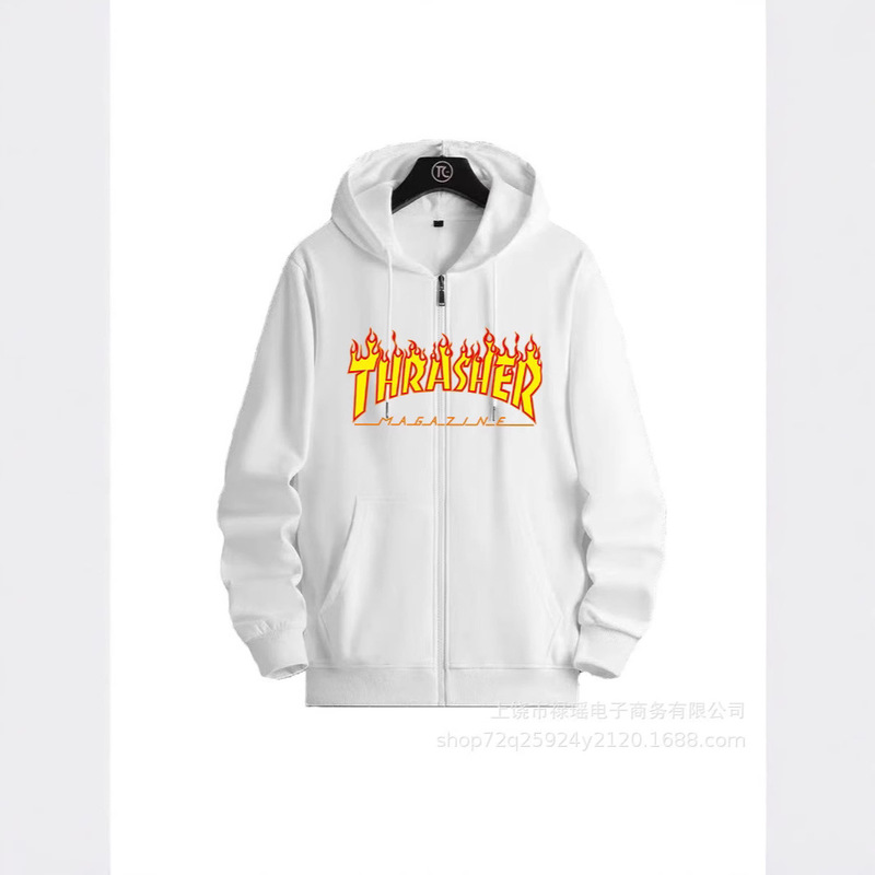 2025 Export New Spring & Fall Sweatshirt Thrasher Flame Men's and Women's Hooded Sweatshirt Couple Hoodie Top