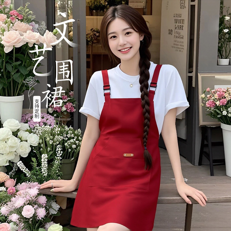 防泼水围裙厨房家用印字上班餐饮专用工作服奶茶店水果店男女围腰|undefined