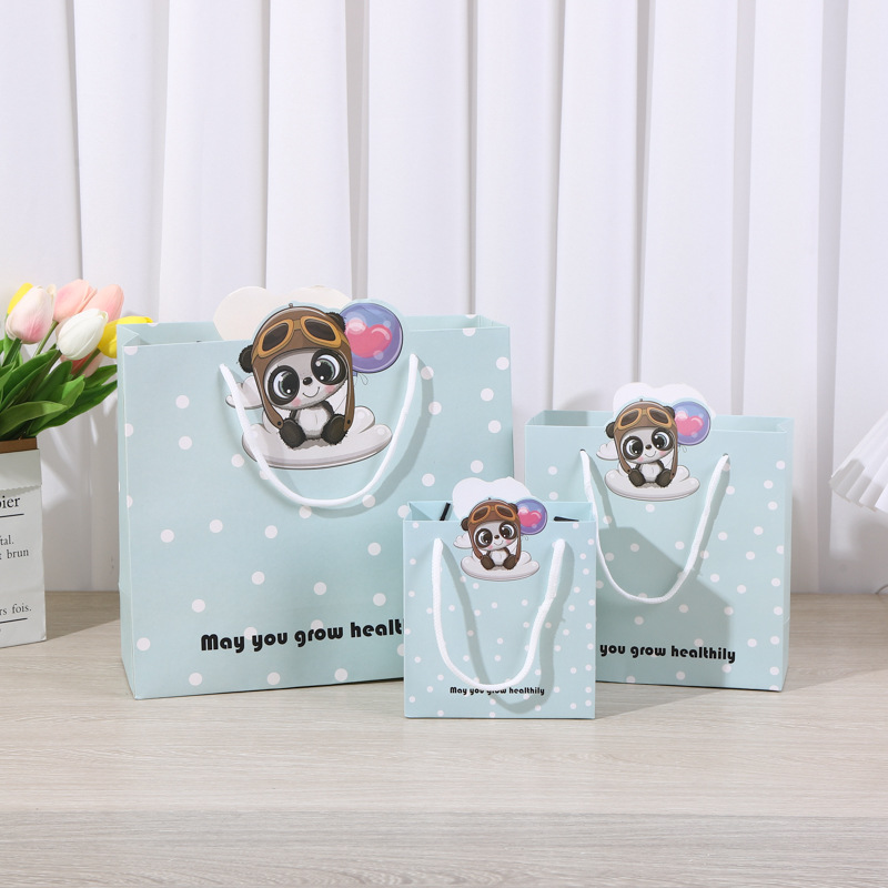 手提包装纸礼品袋回礼袋包装袋六一儿童节日纸袋批白卡纸婚庆专用