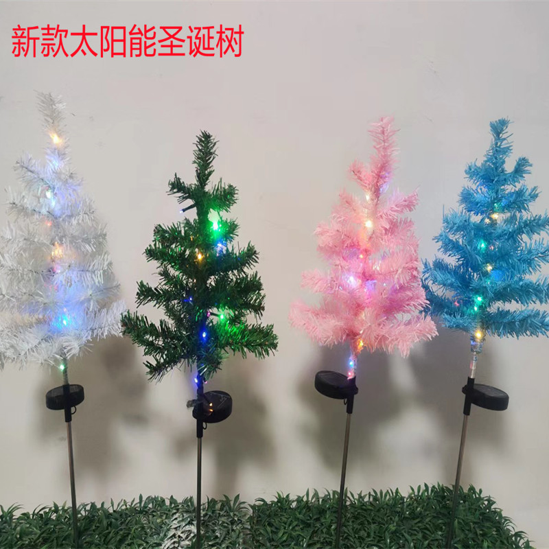 Transfronterizo nuevo solar árbol de Navidad luces jardín decoración tierra césped LED luces de colores al aire libre impermeable luces de jardín