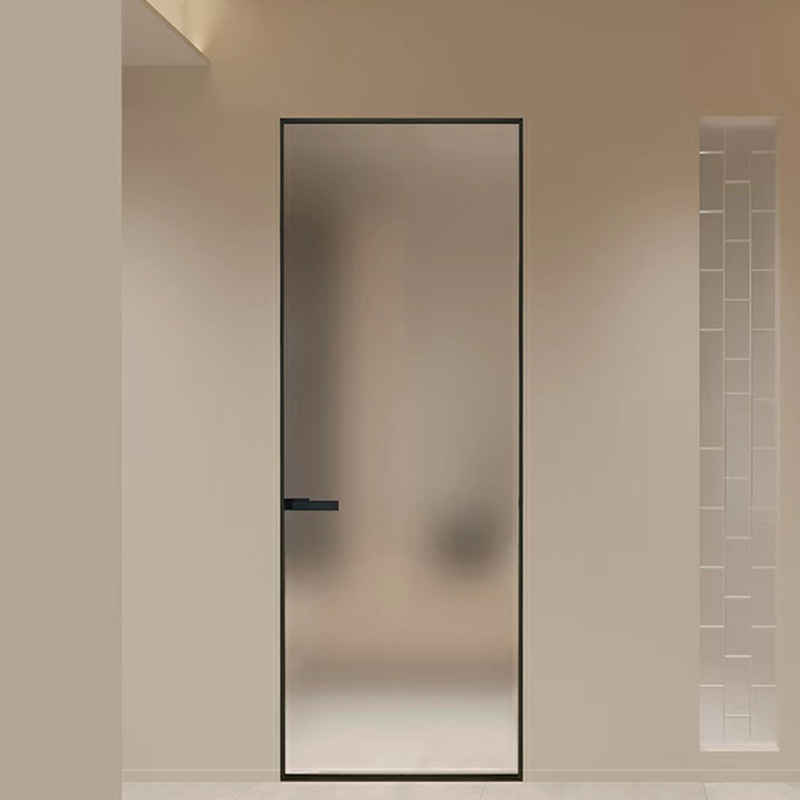 Modern Minimalist Bathroom Toilet Door, Bathroom Glass Door, Living Room Bedroom Swing Door, Anti-Corrosion, Anti-Rust, Soundproof Door