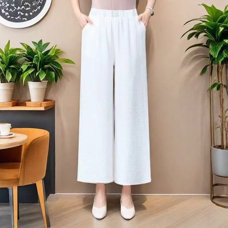 Fashionable casual women's pants, loose and comfortable wide-leg trousers, summer thin plus-size pants