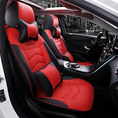 Seat Cushion A200L E300L, Modelə uyğun (Original) oturacaq örtükləri - fashionable-red-and-black-luxury-versionwith-2-cloud-silk-cotton-headrests-2-cloud-silk-cotton-waistrests-five-seats-nappa-leather-full-surround-in-front-and-rear-rows