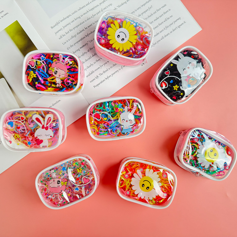 Korean Style Children's Bag Colorful Small Rubber Band Cartoon Zipper...