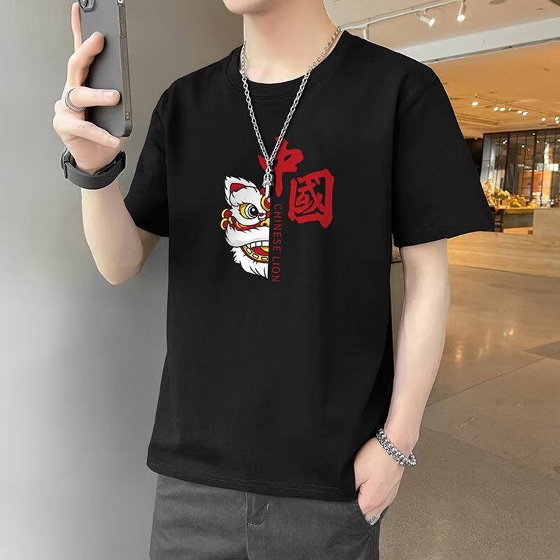 Camiseta de manga corta de moda para hombre 2023 nuevo verano estilo coreano suelta marca de moda para estudiantes cuello redondo casual Boys ins top