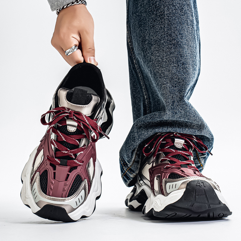 Men's Shoes 2026 New Autumn Breathable Versatile Casual Running Sports Thick-Soled Height-Increasing Hong Kong Style Trendy Dad Shoes Men's Shoes 2026 New Autumn Breathable Versatile Casual Running Sports Thick-Soled Height-Increasing Hong Kong Style Trendy Dad Shoes