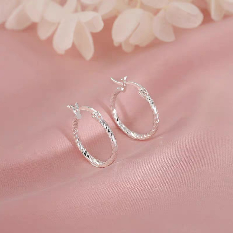 Geometric small design universal earrings with pigtail