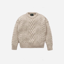 现 韩国设计师th* barnnet八奶麻花毛衣韩系女装简约高级套头针织