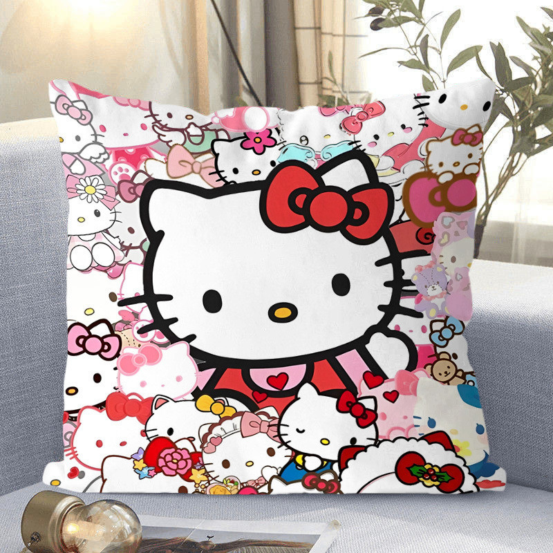 Hello Kitty, almohada de gato, Hello Kitty, almohada de corazón de niña, almohada de respaldo de dormitorio de estudiantes.