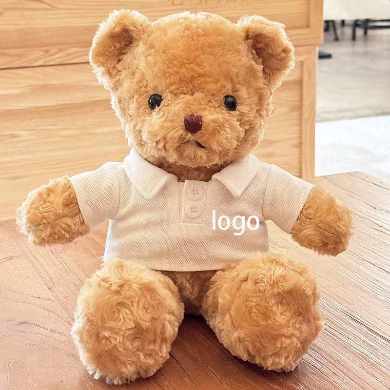 新しいテディベアのぬいぐるみを卸売りします。熊のぬいぐるみ会社の企業はロゴを印刷してプレゼントします。
