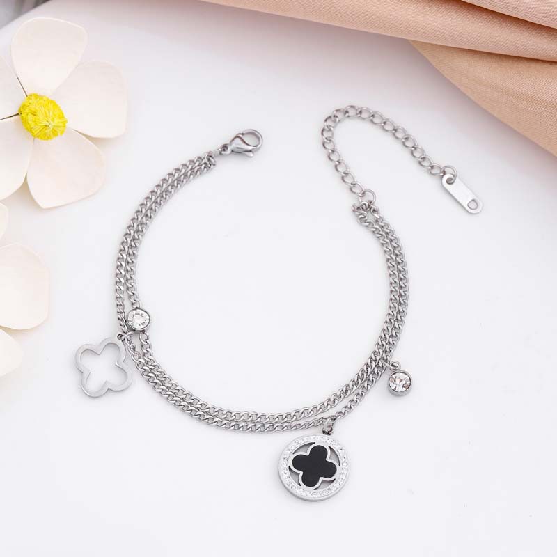 Ventas transfronterizas calientes nuevas pulseras de acero de titanio personalidad femenina de alto nivel diseño ligero de lujo moda temperamento versátil joyería de acero de titanio image 84