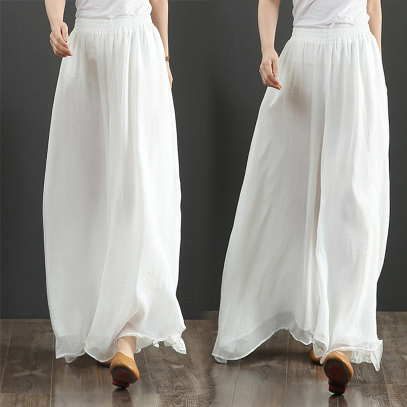 Chinese style women's tea suit ancient style wide leg pants Zen dance suit Chinese meditation suit Zen yoga pants