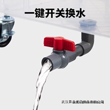 乌龟缸带排水特大带盖生态造景塑料晒台透明周转收纳箱乌龟饲养缸