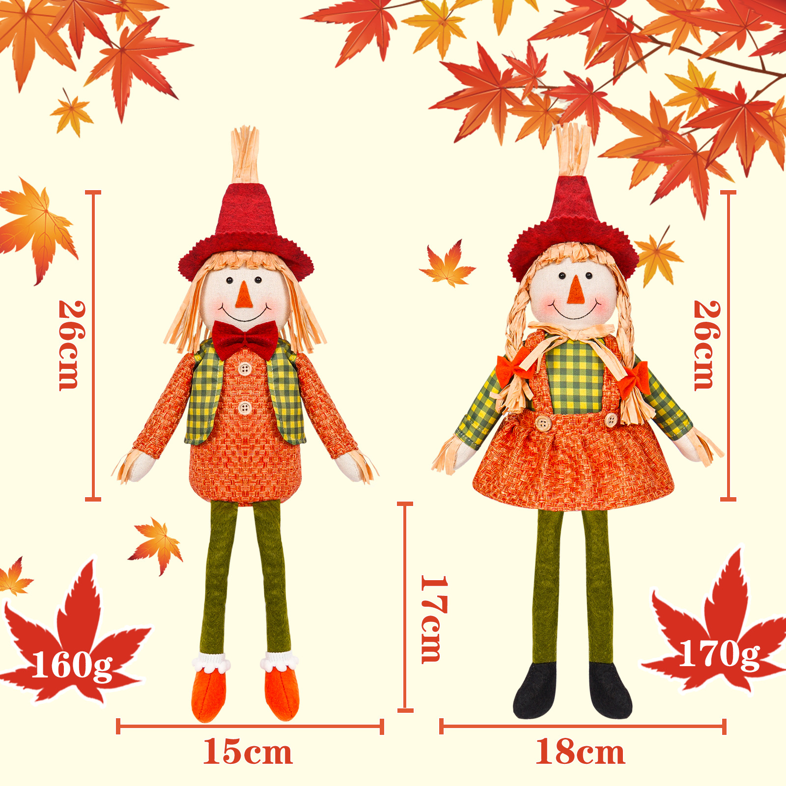 Día de Acción de Gracias muñeca Festival de la cosecha Espantapájaros muñeca sin rostro Decoraciones Navidad fábrica de muñecas al por mayor