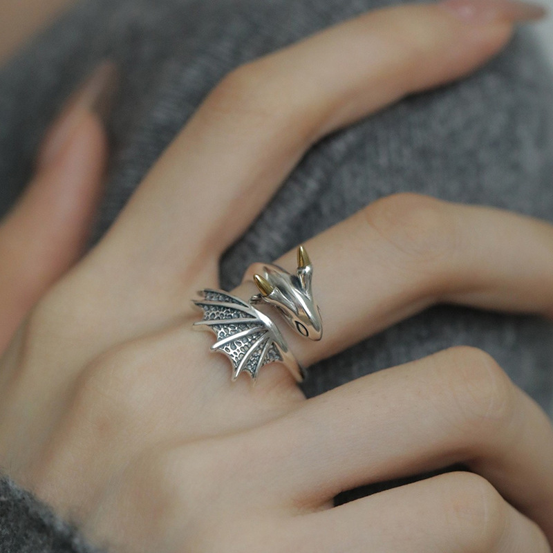 Adjustable Ring Size 1 Piece Quantity Hip-hop Retro Dragon Copper Rings