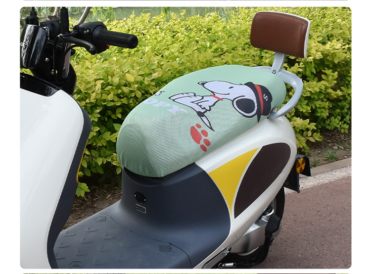 Pedal Electric Vehicle Sunscreen Heat Insulation Cushion Cover Cartoon Pattern All-inclusive Seat Cover Motorcycle Four Seasons Universal Seat Cover