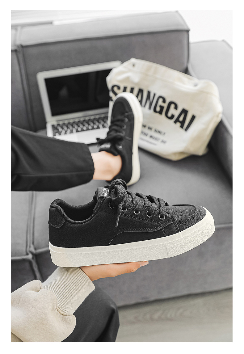 Sapatos masculinos de couro, elegantes e versáteis, casuais, com sola macia e cano baixo_voghion.com