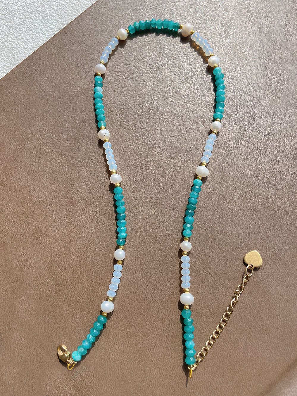 25g Weight Beads Pendant Material Necklace Classification Titanium Steel Chain Material 1 Piece Quantity Holiday, Daily Occasion Beaded, natural stone, Titanium Steel Material Geometric Pattern Women's Gender Beaded Design Simple Style Style Simple Style Geometric Beaded Natural Stone Titanium Steel Necklace In Bulk 35
