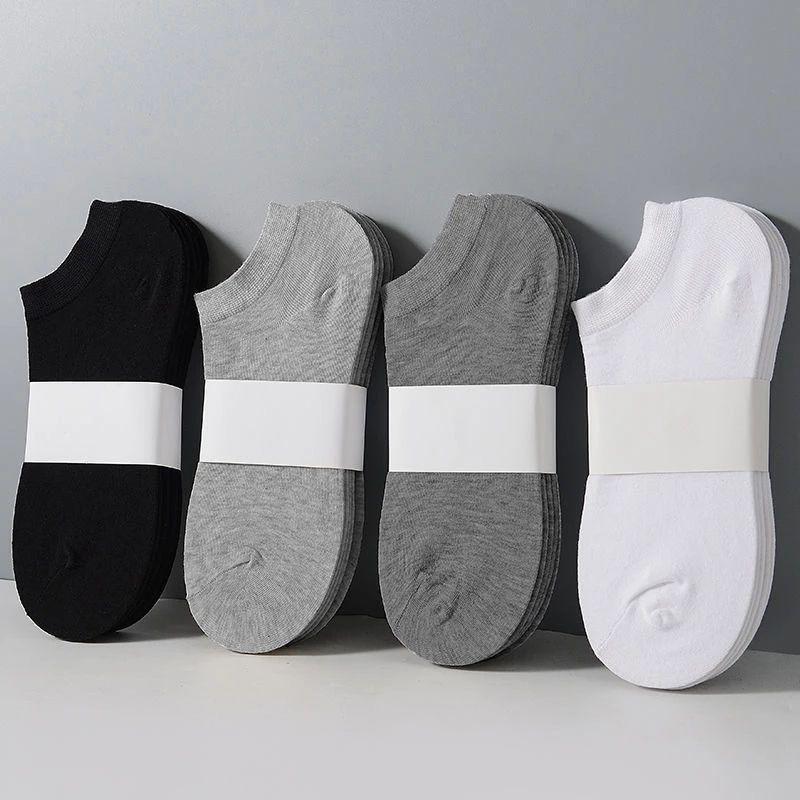 2025 New Model Cross-Border Dropshipping 5 10 20 Pairs of Men's Pure Cotton Low-Cut Ankle Socks Cross-Border Dropshipping
