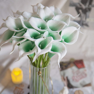 Factory Direct Sales Pu Single Mini Calla Lily Artificial Flower Fake Flower Wholesale Wedding Holiday Quality Home Decoration Flower