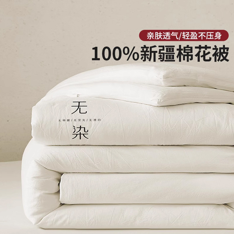 Unprinted Xinjiang Cotton Quilt, Winter Quilt, Thickened Warm Quilt, Quilt Core, Single-Person Spring and Autumn Quilt, Suitable for All Seasons