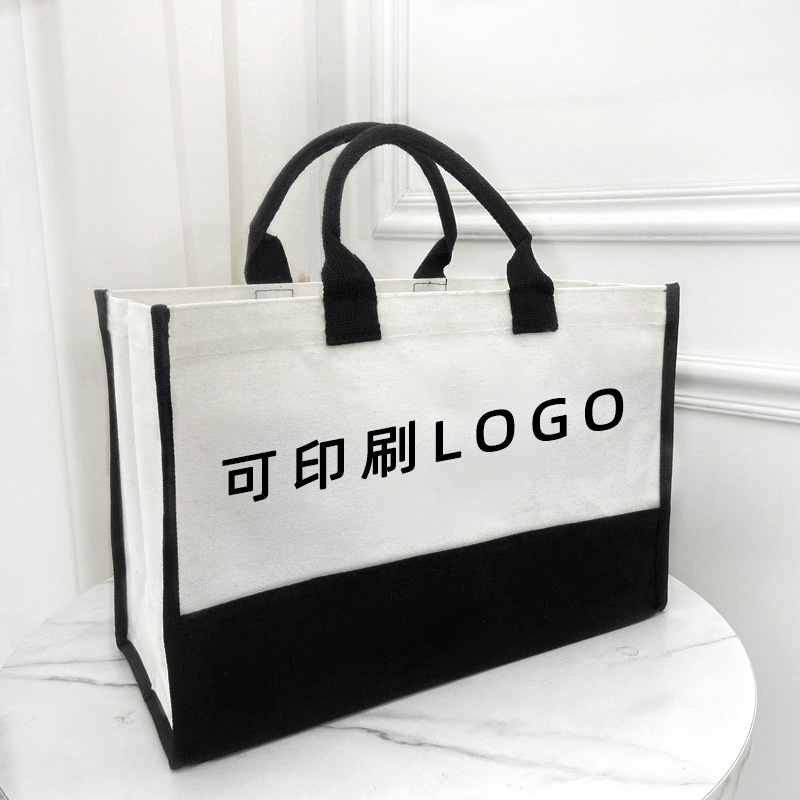 手提袋纪念送礼品帆布棉布绒布大容量高档广告袋现货一个起印logo
