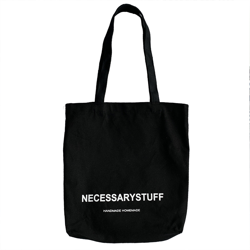 Letras artísticas simples todo-Partido Xiaoqing estudiante de moda bolso de las mujeres bolso de hombro de gran capacidad bolsa de lona bolsa de compras