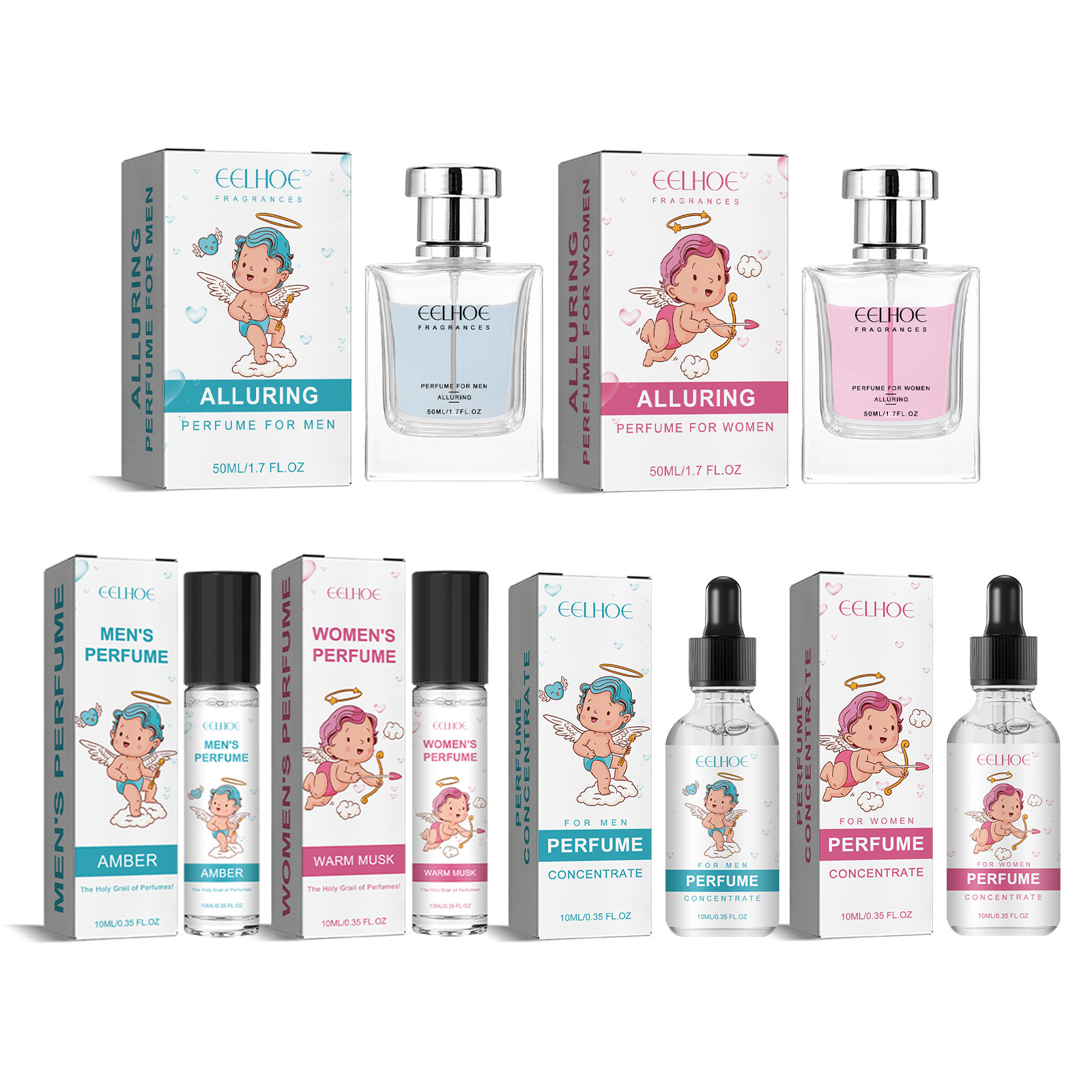 EELHOE Cupid Parfümserie, langanhaltender, leichter Duft, frischer, natürlicher Nischenduft, Handgelenk- und Hinter-dem-Ohr-Parfüm_voghion.com
