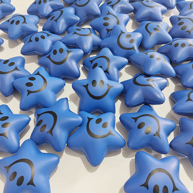 파란색으로 인쇄된 웃는 얼굴 [단일 가격]