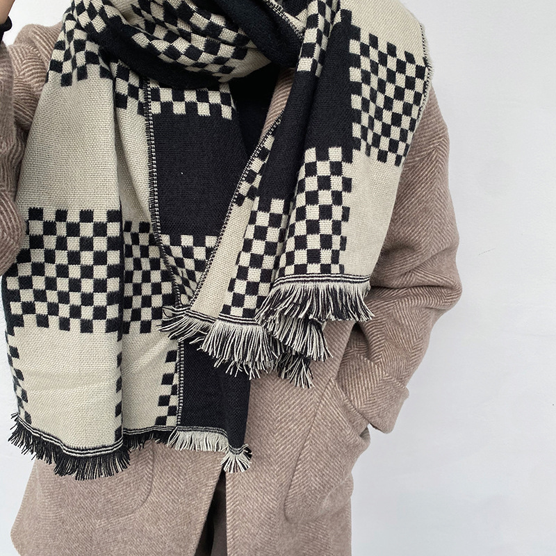Imitation cashmere Material Unisex Simple Style Classic Style Plaid Imitation Cashmere Scarf
