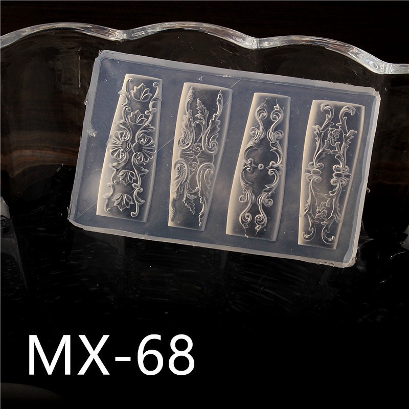 Molde de manicura amor arco en relieve flor ornamentos molde abrasivo alta permeabilidad estereoscópica DIY decoración molde de silicona