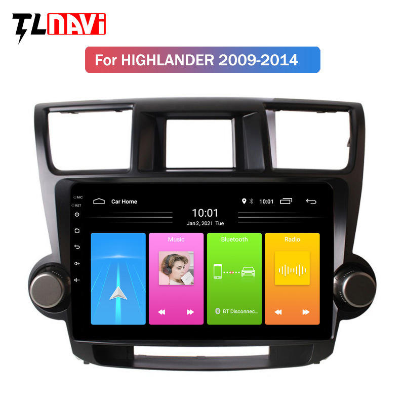 跨境商品 适用于丰田汉兰达09-14安卓中控改装大屏机车载导航
