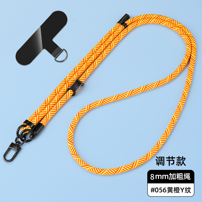 Cordón para teléfono móvil de 8mm, cuello colgante, mensajero, muñeca, eslinga de nailon resistente, cuerda anti-pérdida, longitud ajustable, espalda