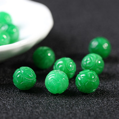 翡翠處理干青回紋珠子散珠diy手工手鍊項鍊穿珠吊墜飾品配珠批發