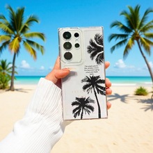 夏日椰树适用Samsung A73跨境note20手机壳三星Galaxy S25透明A70