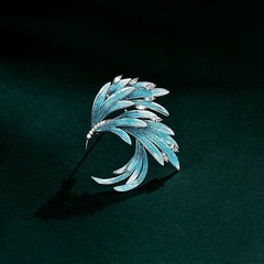 New phoenix tail brooch for women Chinese style retro corsage pin anti-exposure silk scarf buckle gradient clothing accessories wholesale