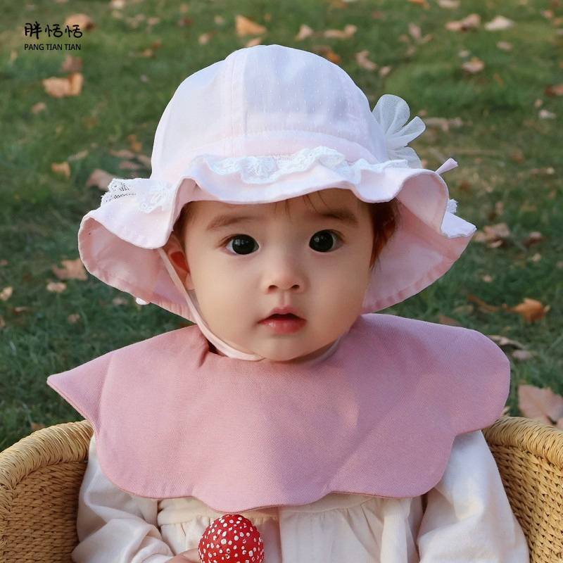 Sombreros para bebés primavera y otoño dulce lindo pequeño mes de edad niñas sombrero de pescador protector solar delgado sombrero de pescador para bebés