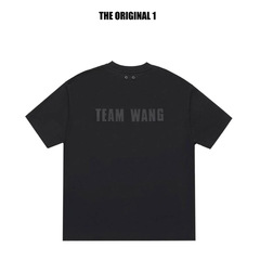 TEAMWANG王嘉爾と同じスタイルのシリコン文字ロゴ入りゆったり男女兼用旅行用半袖Tシャツ、クールでカジュアルでおしゃれ