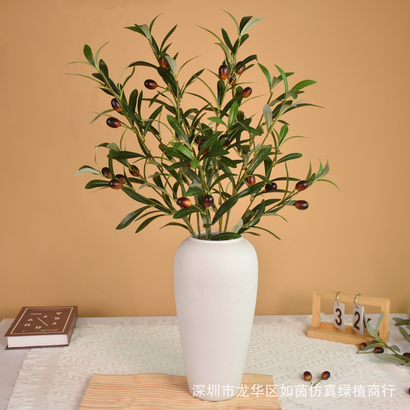 Cross-Border Artificial Olive Branches, Fake Flowers Wholesale, Artificial Bouquets, Artificial Flower Decorations, Artificial Green Plants, 4-Pronged Branches Cross-Border Artificial Olive Branches, Fake Flowers Wholesale, Artificial Bouquets, Artificial Flower Decorations, Artificial Green Plants, 4-Pronged Branches