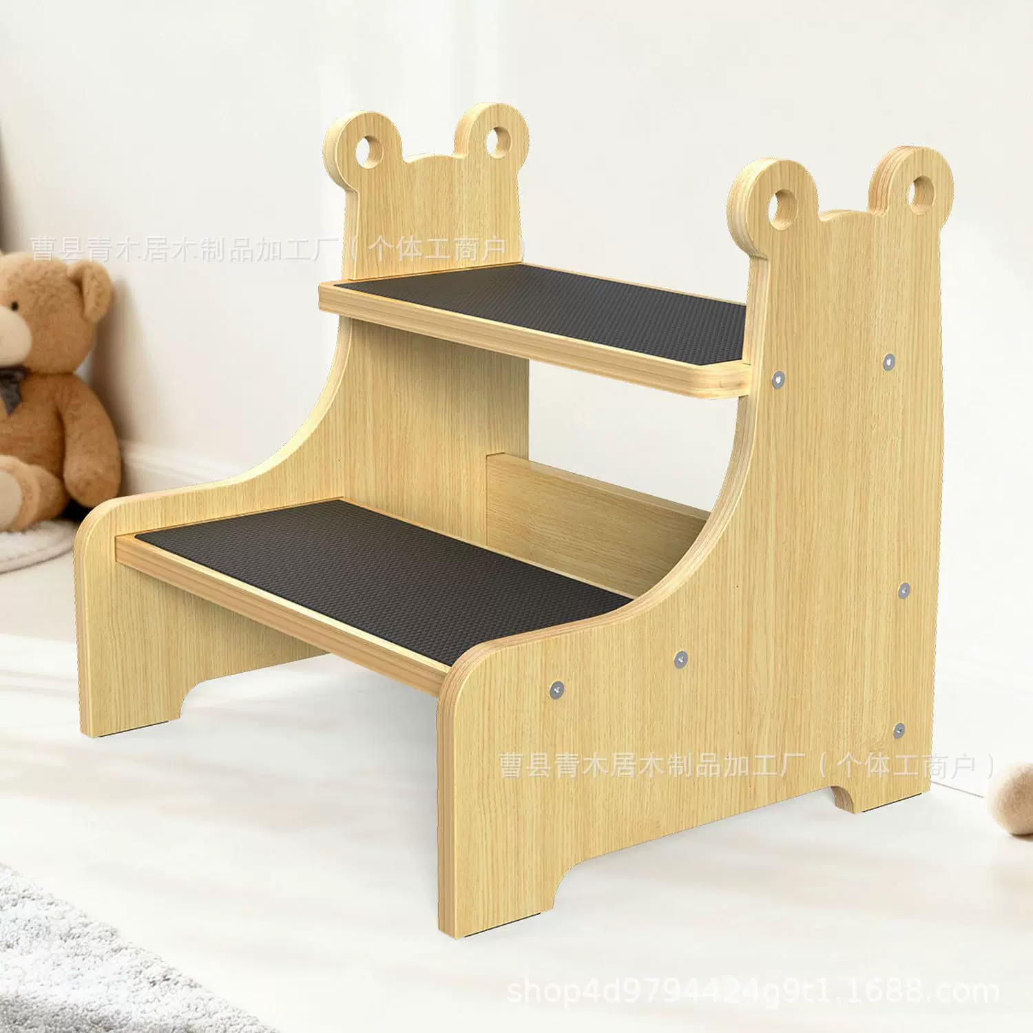 亚马逊木质双层阶梯凳子家用卫生间儿童洗漱增高凳上床增高凳子