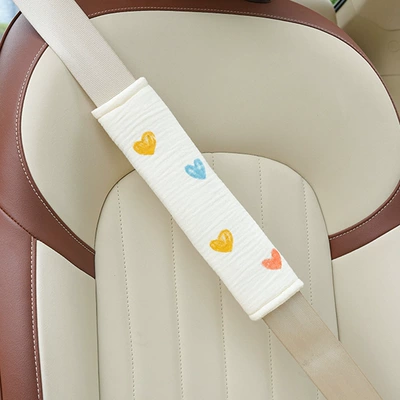 Universal Cotton Yarn Comfortable Car Anti-Tler – Seat belt shoulder pad - double-yarn-color-love-shoulder-pad