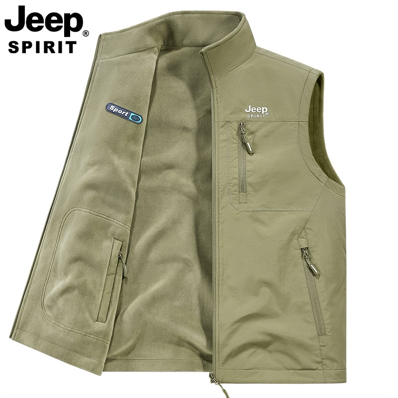 Двусторонний демисезонный жилет JEEP SPIRIT для отдыха, увеличенная толщина, большой размер