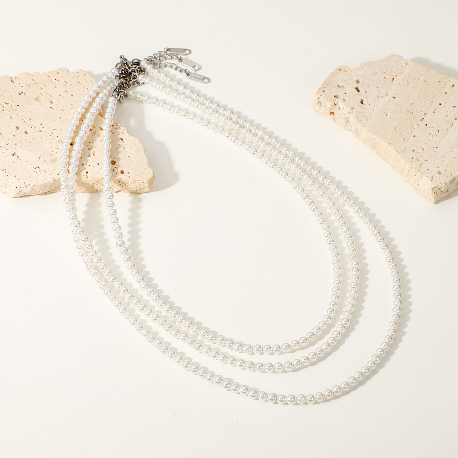 Fashion Stainless Steel Imitation pearl Geometric Pattern Necklace Electroplating Copper Necklaces